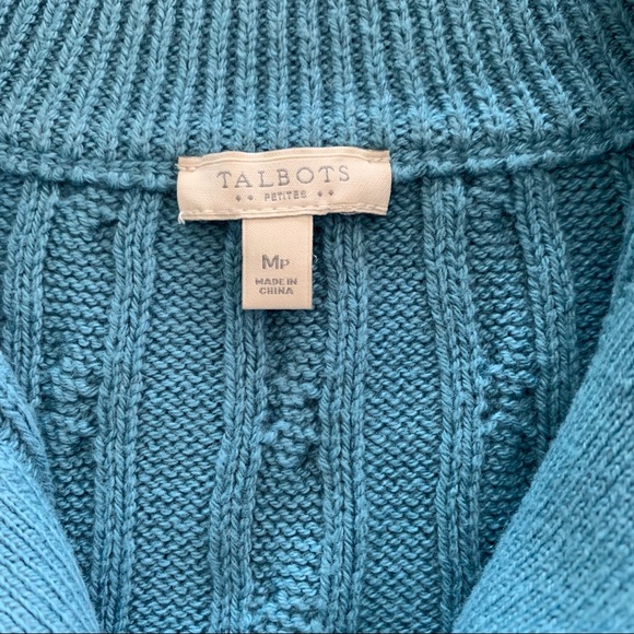 ❤️‍🔥 HP ❤️‍🔥Talbots blue cable long sleeve pullover sweater.  Size MP. - Picture 6 of 6